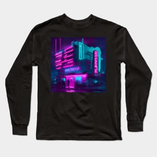Amazing Neon motel in cyberpunk Long Sleeve T-Shirt